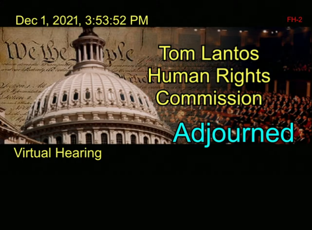 Tom Lantos Human Rights Commission virtual meeting